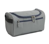 HESHUYAN Makeup Bag Zipper Polyester Men Portable Storage Bag Toiletries Organizer Women Travel Cosmetic Bag Hanging Waterproof Wash Pouch Make Up Bag(Light Grey)