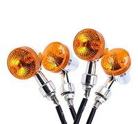 HESHUYAN Motorbike Indicator 4Pcs 12V Universal Motorcycle Turn Signal Light(Chrome Yellow Len)
