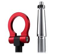 HESHUYAN Towing Eye Tow Hook Folding Ring Screw On Front Rear Bumper(Red)