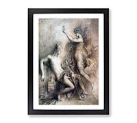 Hesiod And The Muse By Gustave Moreau Classic Painting Framed Print | A2 Black Framed Wall Art | Ready to Hang | Classic Historical Picture | Living Room Bedroom Lounge Office