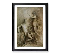 Hesiod and The Muse by Gustave Moreau Framed Print | A2 Black Framed Wall Art | Ready to Hang | Modern Nature Picture | Living Room Bedroom Lounge Office