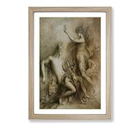 Hesiod and The Muse by Gustave Moreau Framed Print | A2 Oak Framed Wall Art | Ready to Hang | Modern Nature Picture | Living Room Bedroom Lounge Office
