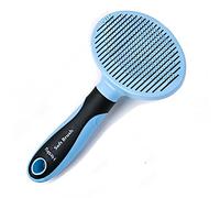 Hesiry Cat Brush Pet Soft Shedding Brush, Removes Loose Undercoat Gently, Pet Slicker Brush for Matted and Tangled Hair with Self Cleaning Button Blue