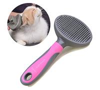 Hesiry Cat Brush Pet Soft Shedding Brush, Removes Loose Undercoat Gently, Pet Slicker Brush for Matted and Tangled Hair with Self Cleaning Button Pink