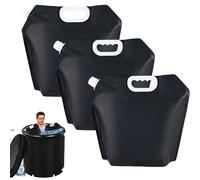 Hesitroad 3Pcs Ice Bath Bags,5L Reusable Bathtub Freezer Water Bag,Large Capacity Ice Baths at Home,Portable Ice Barrel Cold Therapy,Cold Plunge Tub Accessories for Muscle Recovery Black