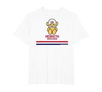 Hesketh Racing Logo World Champion Team Stripes Retro Mascot T-Shirt, Men's Big and Tall, White, 2X Tall