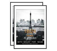 Hesmor 24x18 Inch Picture Frame Black Famlily Photo Frame Acrylic for Wall Mounting, 45cm x 60cm Single Poster Frame with Mat for 16x20 Inch Portrait, Printing, Landscape Picture Frames Set of 2