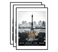 Hesmor 24x18 Inch Picture Frames Black Aluminum Acrylic Family Photo Frame Wall Mounting, Frames 45cm x 60cm Set of 3 Poster Frame with Mount for 20x16 Inch