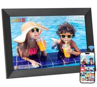 Hesmor 64GB Frameo Digital Photo Frame WiFi 10.1 Inch, 1280x800 IPS LCD Touchscreen, Auto-Rotate and Audio, Quick and Easy Share Photos or Videos via the Frameo App, Electronic Photo Frame Black