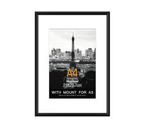 Hesmor A4 Aluminum Acrylic Picture Frames Black - 8 x 12 inch Certificate Frame, Single A4 Poster Frames with Mount for A5 Prints, Table Top and Wall Mounting Options