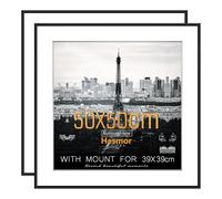 Hesmor Black Picture Frames 50 x 50cm Set of 2 Photo Frame Aluminum Acrylic Certificate Frames, Poster Frames for Wall Mounting, 20x20 Inch Poster Frame with Mat for Portrait, Printing, Landscape