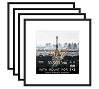 Hesmor Picture Frame 12 x 12 Inch Photo Frame Aluminum Acrylic Certificate Frames, Poster Frames for Wall Mounting, Poster Frame with Mat for Portrait, Printing, Landscape, Pack of 4