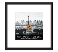 Hesmor Picture Frames 8 x 8 Inch Black Photo Frame Aluminum Acrylic Certificate Frame, Poster Frames with Mount, Table Top and Wall Mounting for 5 x 5 inch Prints