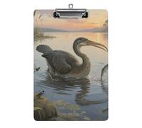 Hesperornis Diving for Fish Clipboard,Decorative Clip Board Acrylic Clipboards with Low Profile Metal Clip for Office,Teachers,Standard Letter Size 8.5x12.5