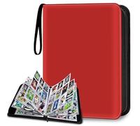 HESPLUS 900 Pockets Trading Card Album Folder, Baseball Card Binder with Sleeves, Collectible Trading Album for Baseball Cards, Trading Cards, Football Cards, MTG, Game Cards, Sports Cards -Red