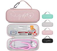 HESPLUS Stethoscope Case for 3M Littmann Classic III, Lightweight II S.E, Cardiology IV Diagnostic, MDF Acoustica Deluxe Stethoscopes, Extra Room for LED Penlight Scissors and Nurse Accessories, Pink