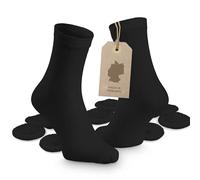 Hesørd Disposable socks without seams made of cotton, universal for women and men, pre-rolled & comfortable, reusable and biodegradable, 10 pieces, black
