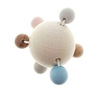 Hess Holzspielzeug 10128442 Wooden Rattle Ball Shape from 3 Months Approx. 6 x 6 x 6 cm Gift for Birth or Christening Multi-Coloured 50 g