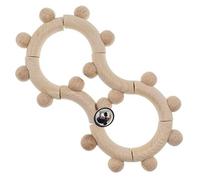 Hess Holzspielzeug 11133 Wooden Motor Rattle in The Shape of an Eight with Movable Parts for Babies from 6 Months Handmade Natural Pure for Grasping Exercises and Cheerful Rattle Fun