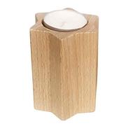 Hess Holzspielzeug 40029 Tea Light Holder in Star Shape, Natural, Approx. 9 cm, Decoration for Special Occasions from the Ore Mountains