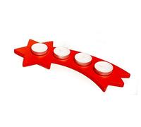 Hess Wooden Toy 40035 Tea Light Holder in Star Shape with Tail, Wood, Red, Decoration for Special Occasions from the Ore Mountains