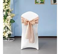 Hessain Chair Sashes, Rustic Jute Burlap Vintage Wedding, Party Decoration Vintage Shabby Chic Wedding Table Runner Sash Rustic Sewed Edge DIY Crafts, 22cm x 280cm, Blush Pink, 10pcs