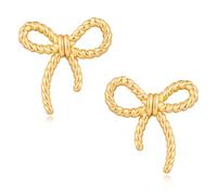 HESSAWELL Twisted Bow Earrings for Women Gold Bow Earrings for Women Birthday Jewelry Christmas Xmas Santa Gift