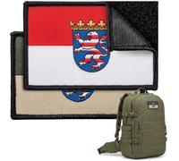 Hessen Patch Set of 2 - Classic & Tactical Flag Patches, 8 x 5 cm | Woven Hesse Flag Patches with for Backpacks, Jackets, Caps, Military, German Army Patch, German State Patch, Badge