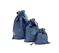 Hessian bags 10pc Handmade Natural Burlap Cotton Linen Drawstring Gift Bags Favor Wedding Christmas Gift Bag Jewelry Packaging Bags&Pouches(Dark blue,10X14CM MABU_LINEN BAGS)
