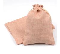 Hessian bags 10pc Handmade Natural Burlap Cotton Linen Drawstring Gift Bags Favor Wedding Christmas Gift Bag Jewelry Packaging Bags&Pouches(Champagne,13X18CM MABU_LINEN BAGS)