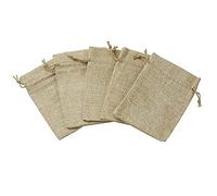 Hessian Bags Drawstring, Burlap Drawstring Gift Bags Multicolor 13.5x9.5cm 50 Pcs(White)
