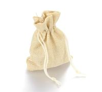 Hessian Bags Drawstring, Hessian Burlap Drawstring Gift Bags Multicolor 13.5x9.5cm 50pcs(LemonChiffon)