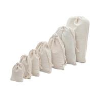 Hessian Bags Drawstring, Hessian Drawstring Gift Bags 50 Pcs Beige Cotton Linen Multiple Sizes(9x12cm)