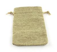 Hessian Bags,Little Gift Bags Burlap Packing Pouches Drawstring Bags Paper Price Tags and Hemp Cord Twine String Fit use for Jewelry Making Jewelry Display(Yellow)