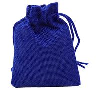Hessian Bags, Small Hessian Bags 100pcs/Pack Vintage Drawstring Jewelry Pouch Hessian Jute Burlap Jute Wedding Favor Gift Bag Home Party Decoration(R blue,7x9cm)