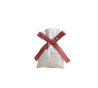 Hessian Bags, Small Hessian Bags 50pcs White Cotton Burlap Jewelry Bag with Ribbon Custom Logo Can Choose Ribbon Color Pouch for Wedding Candy Gift Bag(Dark Pink Silk,1 count (Pack of 1)1)