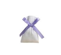 Hessian Bags, Small Hessian Bags 50pcs White Cotton Burlap Jewelry Bag with Ribbon Custom Logo Can Choose Ribbon Color Pouch for Wedding Candy Gift Bag(Purple Silk,1 count (Pack of 1)1)