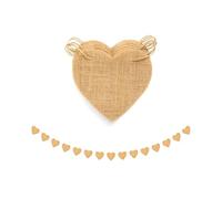 Hessian Bunting,Love Heart Wedding Decor Theme Banner Burlap Outdoor Cottage Garland Hanging Just Married Decorations Garden Floral Happy Fabric 14.6ft,for Weddings Brithday Baby Shower Decoration