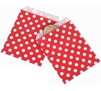 Hessian Drawstring Gift Bags 50pcs Kraft Paper Gift Bags Multicolor Assorted Patterns Party Favors Multiple Sizes(Light pink dot 13x18,25pcs)