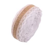 Hessian Fabric 25mm Jute Burlap Ribbons Vintage Wedding Accessories One Meter Lace Hessian Rustic Weddings & Events Birthday Party Favors(Color-03)