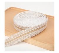 Hessian Fabric 2M 5M Natural Jute Burlap Ribbon Versatile Rustic Vintage Wedding Decor Hessian Lace Roll Party Supplies DIY(Color5,5M)