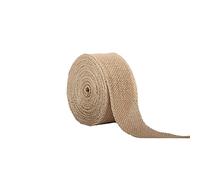 Hessian Jute Ribbon 5cm x 10m - Natural Fabric Roll for Craft, Wedding, Christmas Decor, Bouquet, Cake, Gift Wrapping