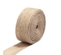 Hessian Ribbon Roll 1-10M Jute Burlap Ribbon Vintage Plain Linen Fabric for Weddings Party Decoration DIY Bouquet Packaging(Width 2.5cm 5M)