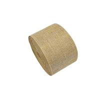 Hessian Ribbon Roll 10M Imitate Jute Ribbon Colorful Rustic Burlap Hemp Fabric for DIY Crafts Sewing Supplies(Champagne)