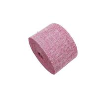 Hessian Ribbon Roll 10M Imitate Jute Ribbon Colorful Rustic Burlap Hemp Fabric for DIY Crafts Sewing Supplies(Pink)