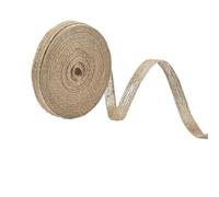 Hessian Roll 10M Jute Burlap Ribbon Roll Yellow Linen Rope DIY Decorative Party Bow Handmade Fishing Line Packaging(1cmX10m)