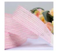 Hessian Roll 10M/Roll Colored Jute Burlap Hessian Ribbon with Lace Vintage Rustic Wedding Party Decoration DIY Crafts Wrapping for Crafts(Pink-2.5cm,5 Meter)