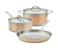 Hestan CopperBond Induction Copper Skillet, Saucepan, Soup Pot & Lids Set: 5 Piece