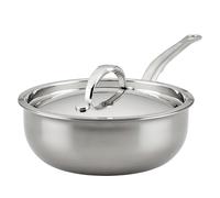 Hestan - NanoBond Collection - Titanium Stainless Steel Saucier Pan with Lid, Induction Cooktop Compatible, 2-Quart