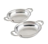 Hestan OvenBond Provisions - Oval au Gratin Dishes Stainless Steel, Set of 2, (13 Ounce), Small (6.5" x 5.5")